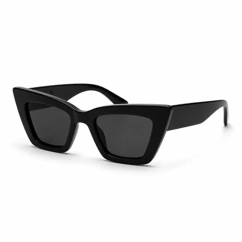 Generated item image of black angular cat-eye glossy acetate sunglasses