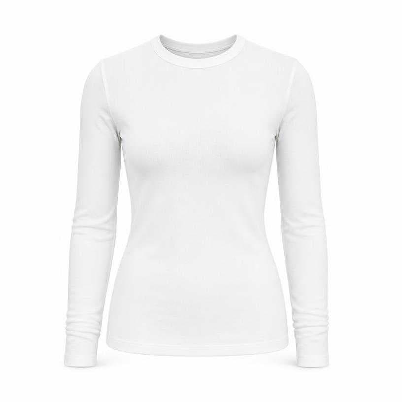 Generated item image of fitted white cotton jersey crewneck top