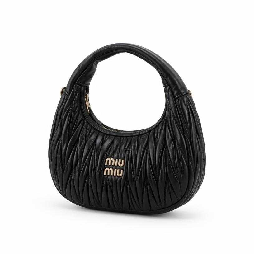 Generated item image of black quilted leather-like material handbag
