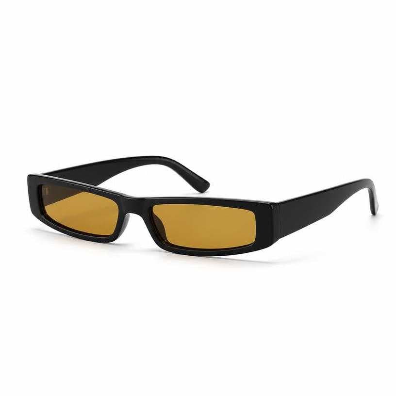 Generated item image of black amber narrow rectangular sunglasses