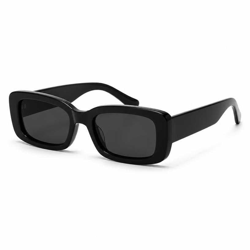Generated item image of fitted black rectangular frame acetate sunglasses