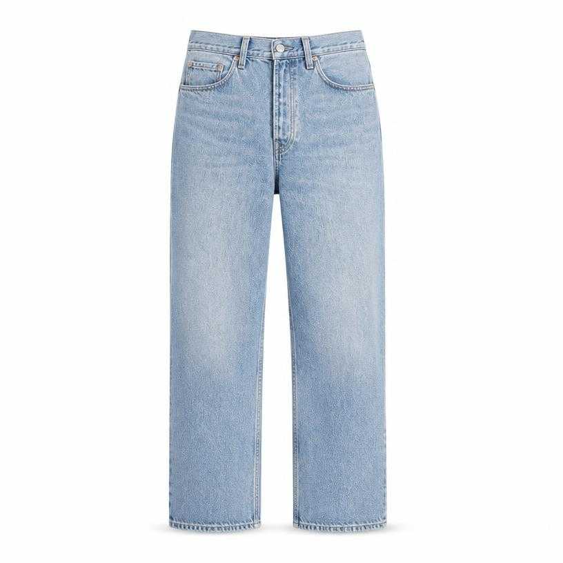 Generated item image of relaxed light blue straight leg denim jeans
