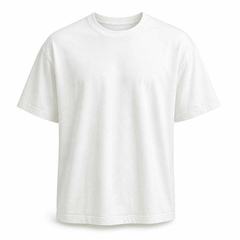 Generated item image of relaxed white crew-neck cotton jersey t-shirt