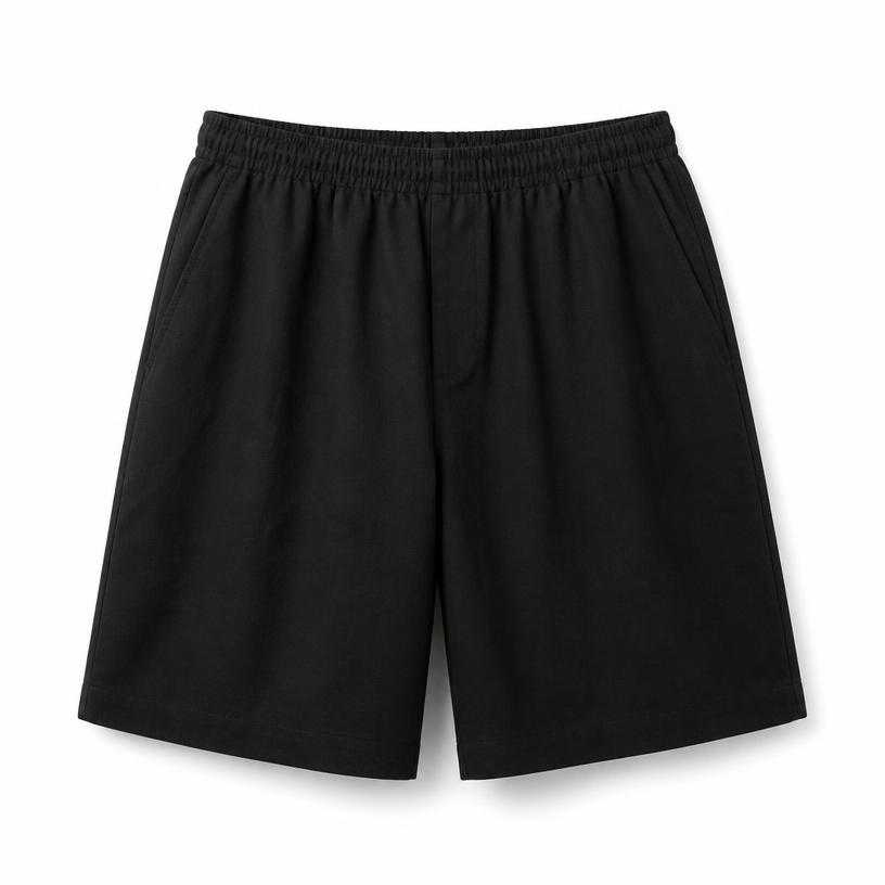 Generated item image of relaxed black above-knee shorts