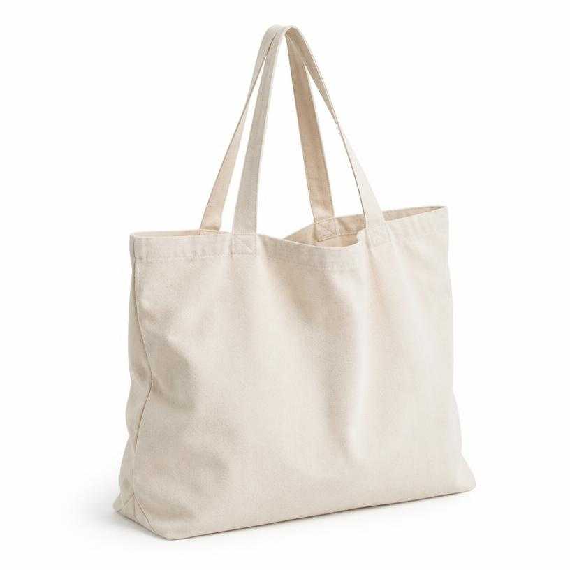 Generated item image of cream unstructured canvas tote bag