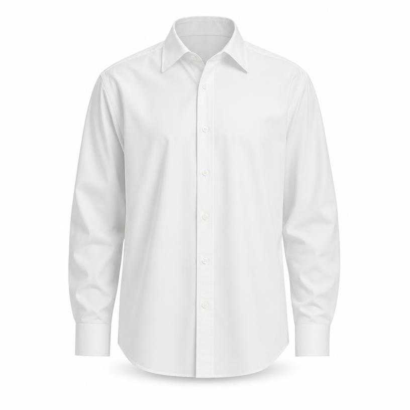Generated item image of relaxed white point collar cotton-like shirting dress shirt