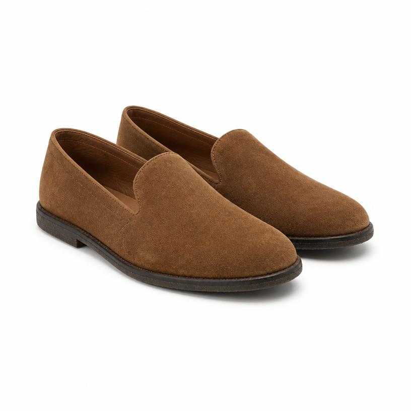 Generated item image of brown low profile suede-like upper slip-on shoes