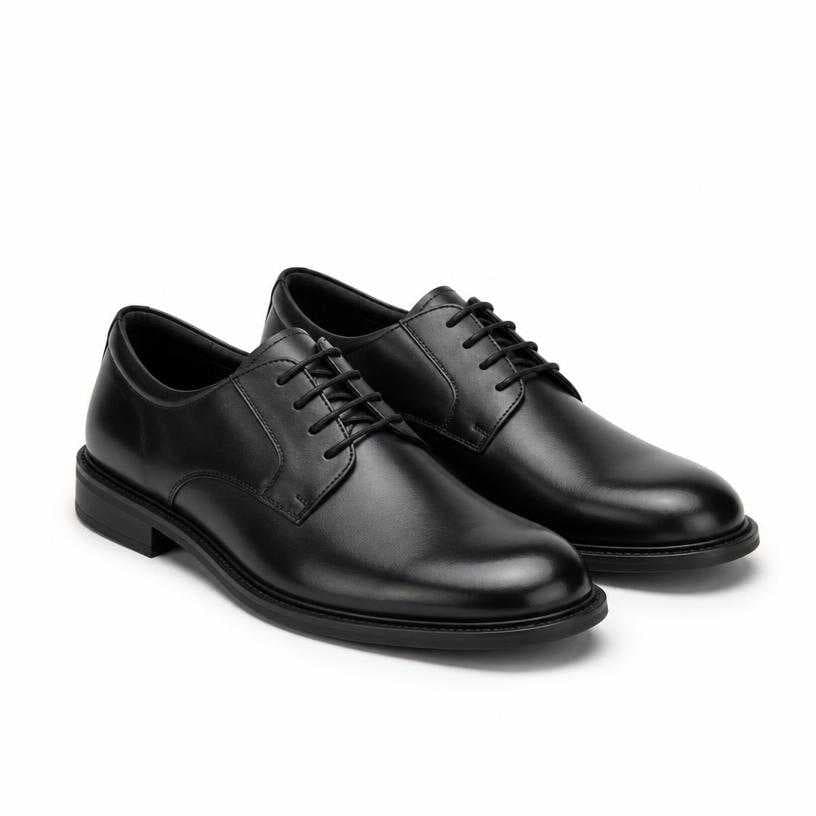 Generated item image of black rounded toe polished leather shoes