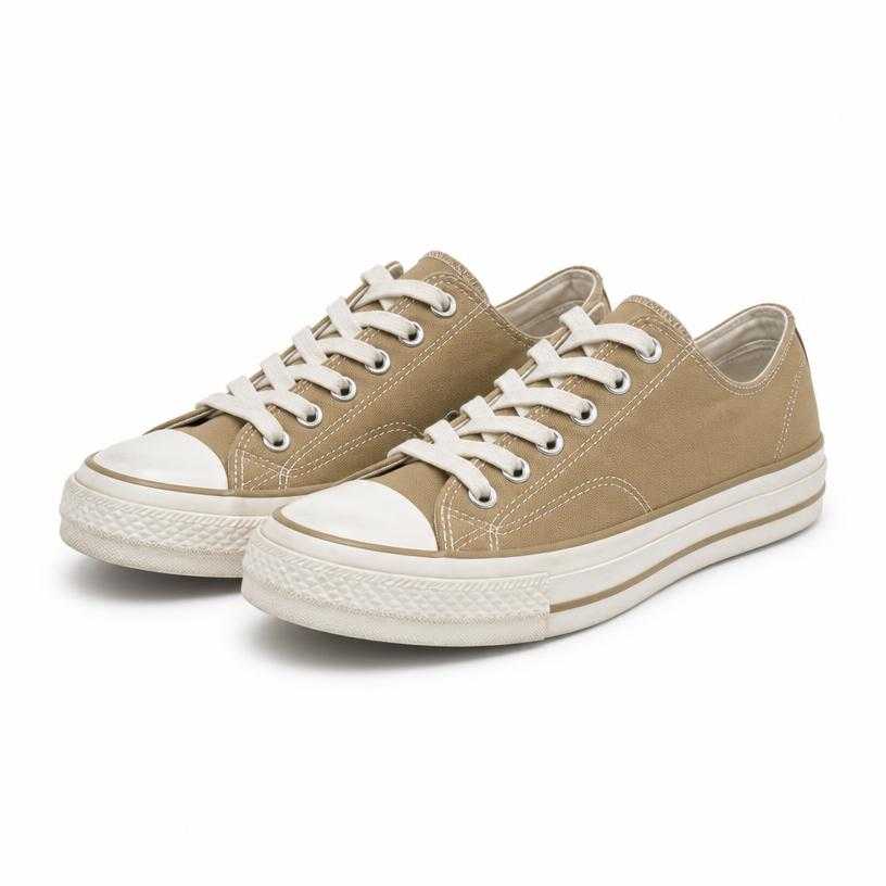 Generated item image of tan and white low-top canvas sneakers