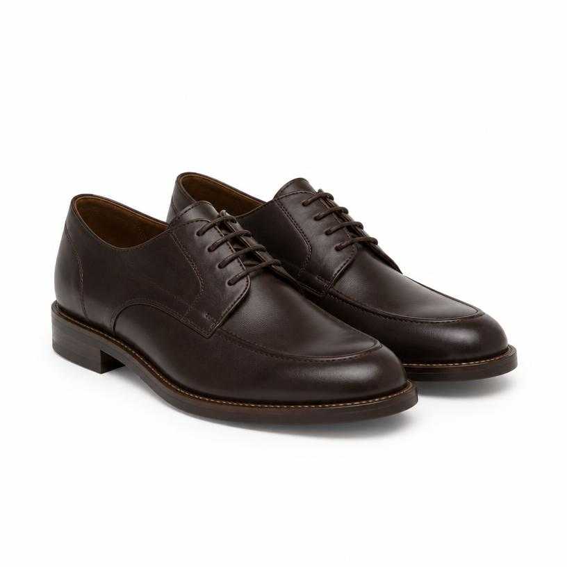 Generated item image of dark brown rounded toe leather shoes