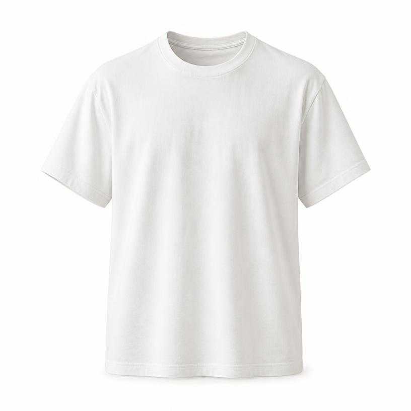 Generated item image of relaxed white crew-neck cotton jersey t-shirt