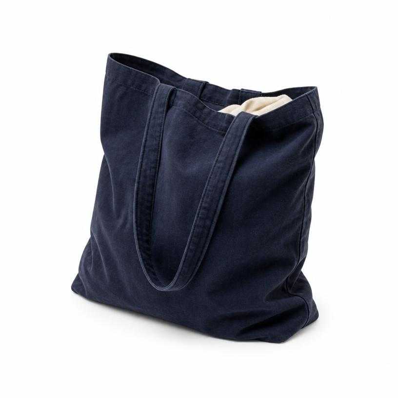 Generated item image of dark navy slouchy fabric tote bag