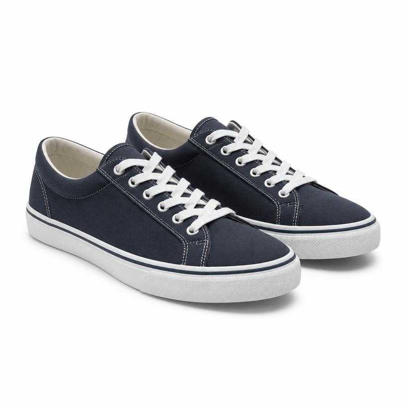Generated item image of dark navy low-top canvas sneakers