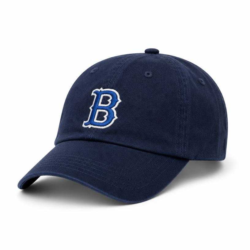 Generated item image of navy blue curved brim cotton twill baseball cap