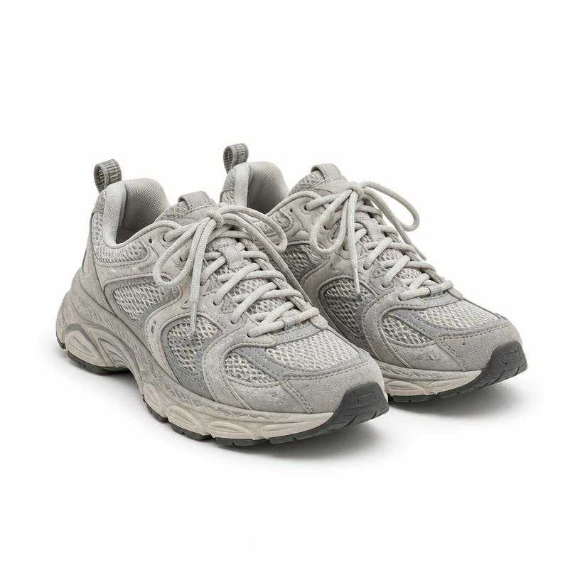 Generated item image of grey chunky mesh sneakers