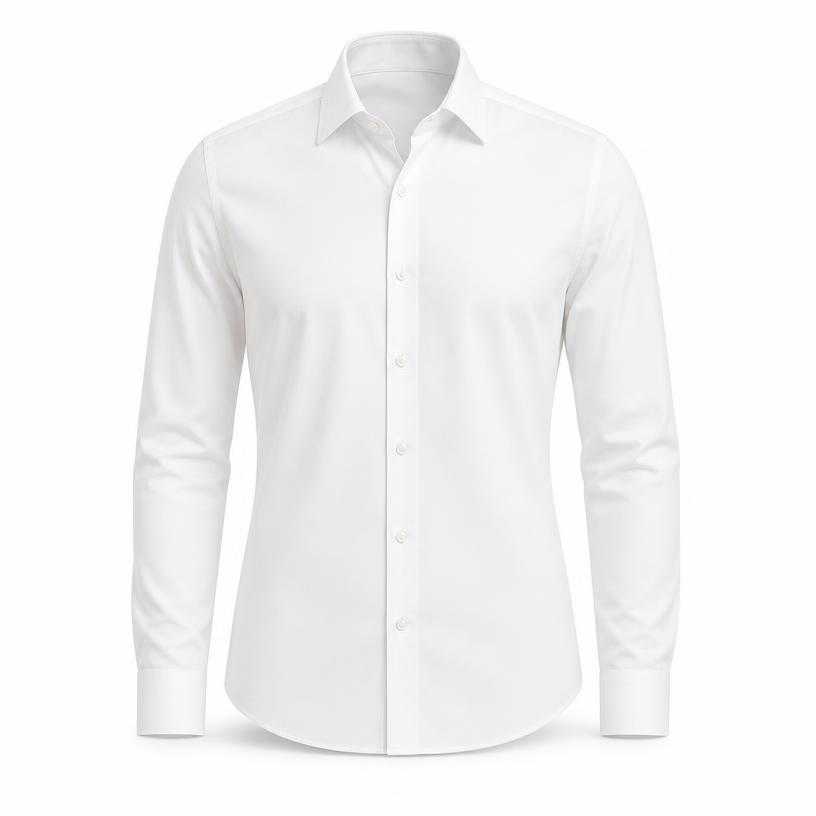 Generated item image of fitted white point collar cotton-like shirting dress shirt