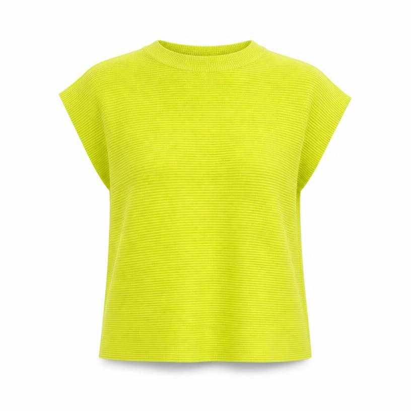 Generated item image of relaxed neon yellow-green knit ribbed top