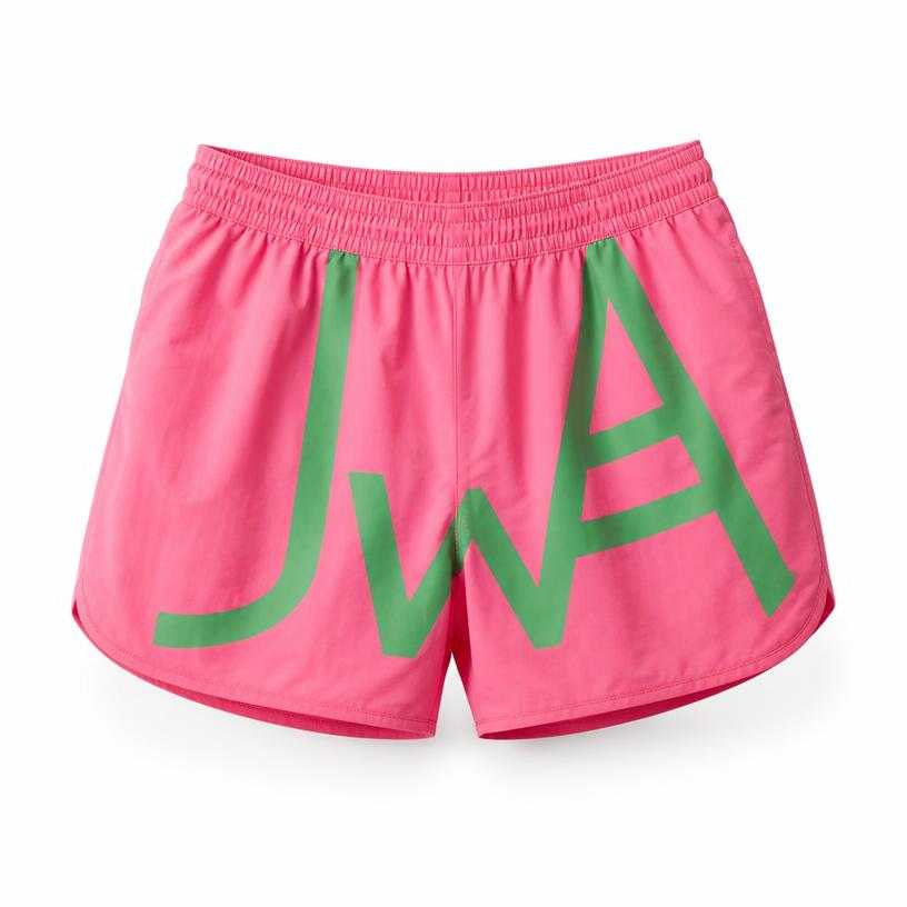 Generated item image of relaxed hot pink graphic lightweight fabric shorts