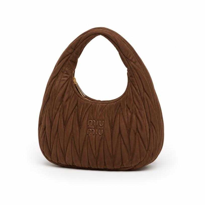 Generated item image of brown quilted hobo handbag