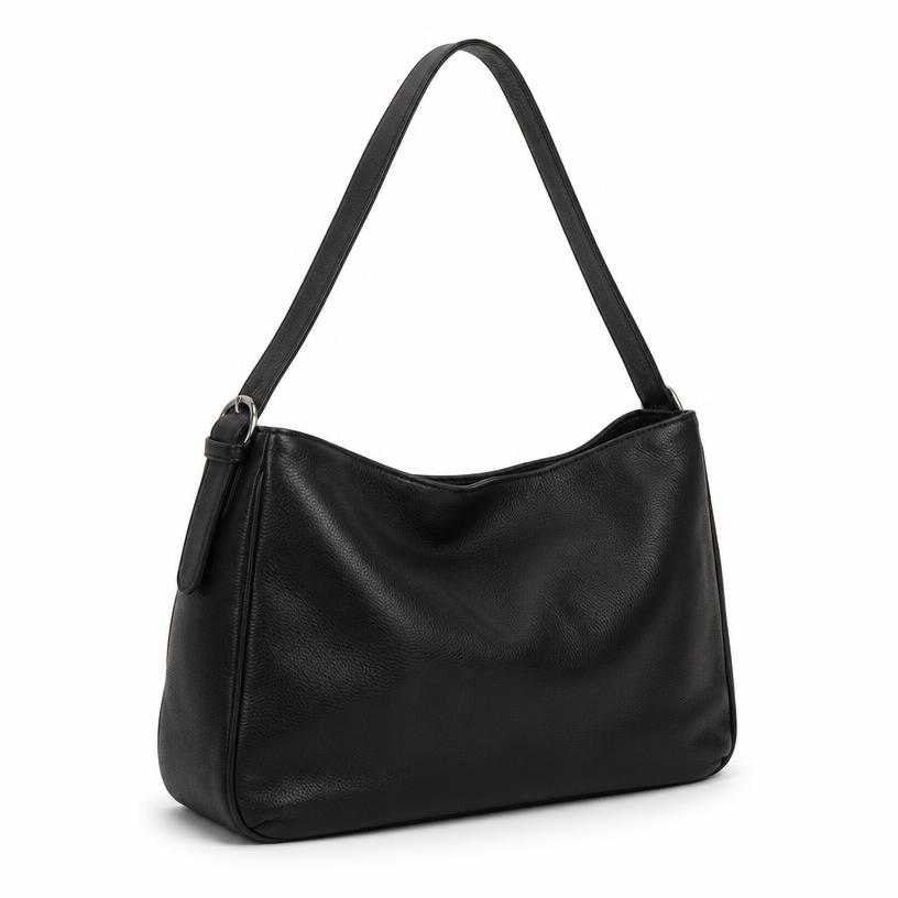 Generated item image of black leather shoulder bag