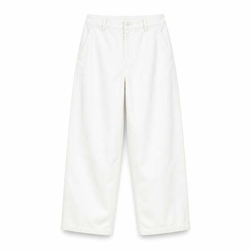 Generated item image of relaxed white wide straight leg trousers