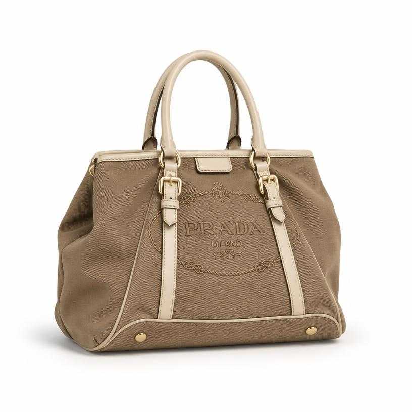Generated item image of tan top-handle canvas handbag