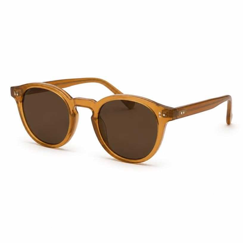 Generated item image of amber brown round lenses acetate sunglasses