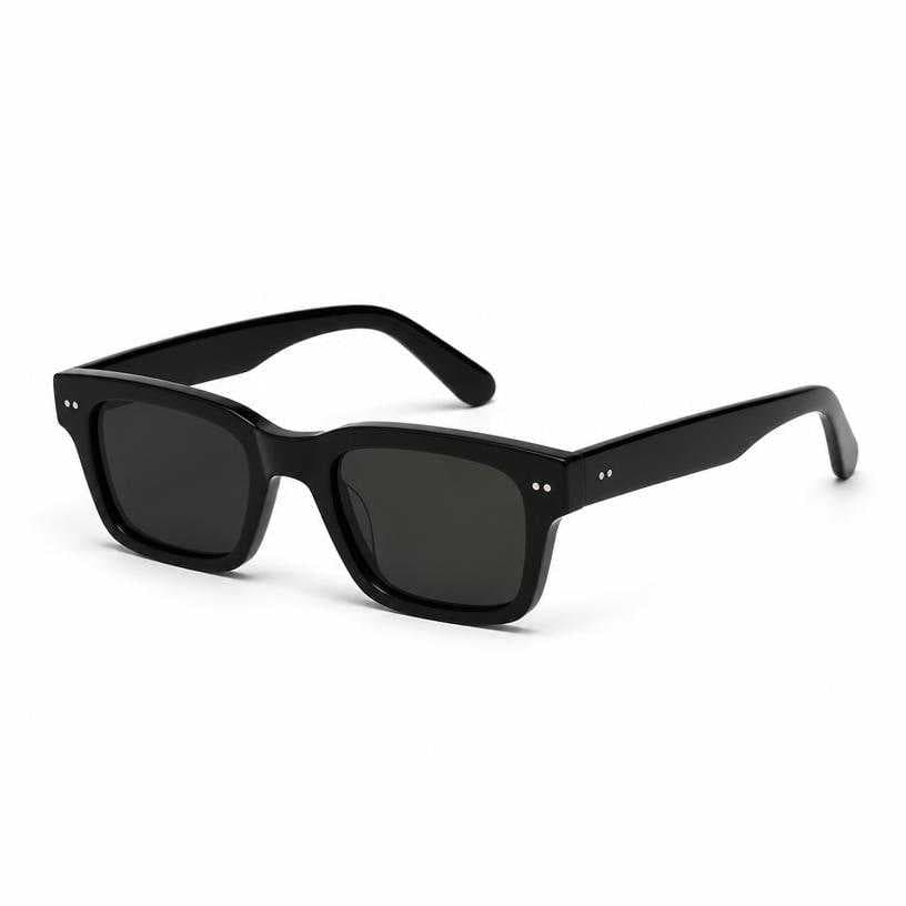 Generated item image of black rectangular acetate-like frame sunglasses