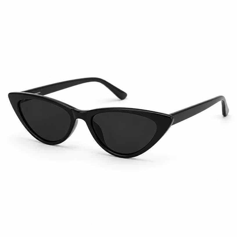 Generated item image of fitted black narrow cat-eye glossy acetate sunglasses