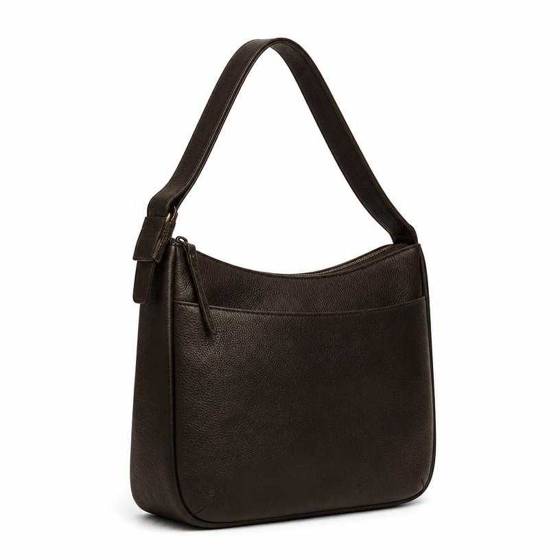 Generated item image of dark brown black leather shoulder bag