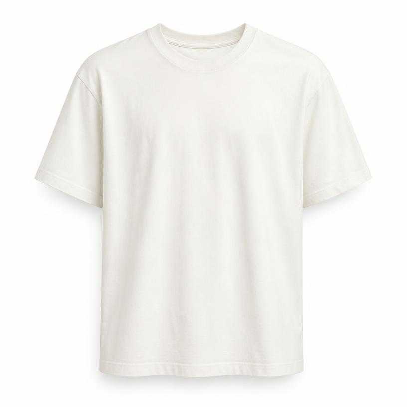 Generated item image of relaxed white crew neck cotton jersey t-shirt
