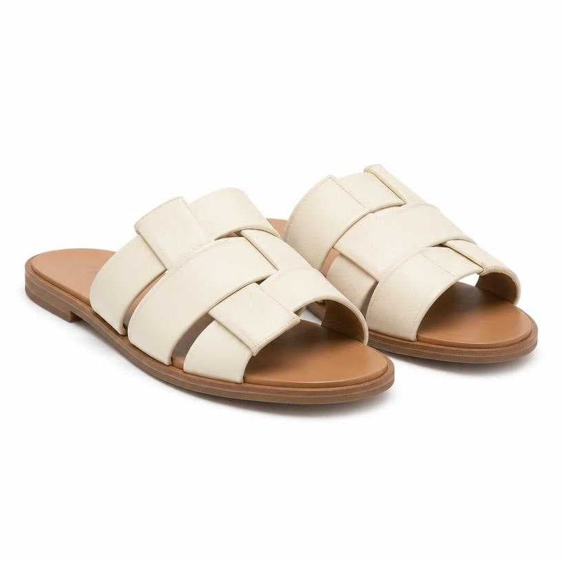 Generated item image of cream woven slide sandals