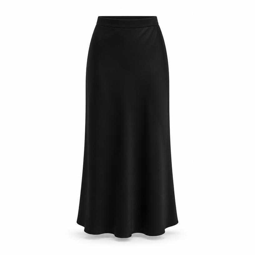 Generated item image of relaxed black high-waisted ankle-length skirt