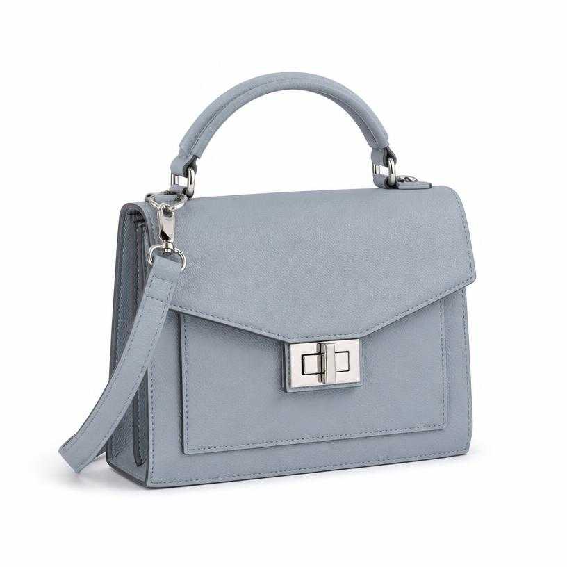 Generated item image of light blue grey boxy top-handle handbag