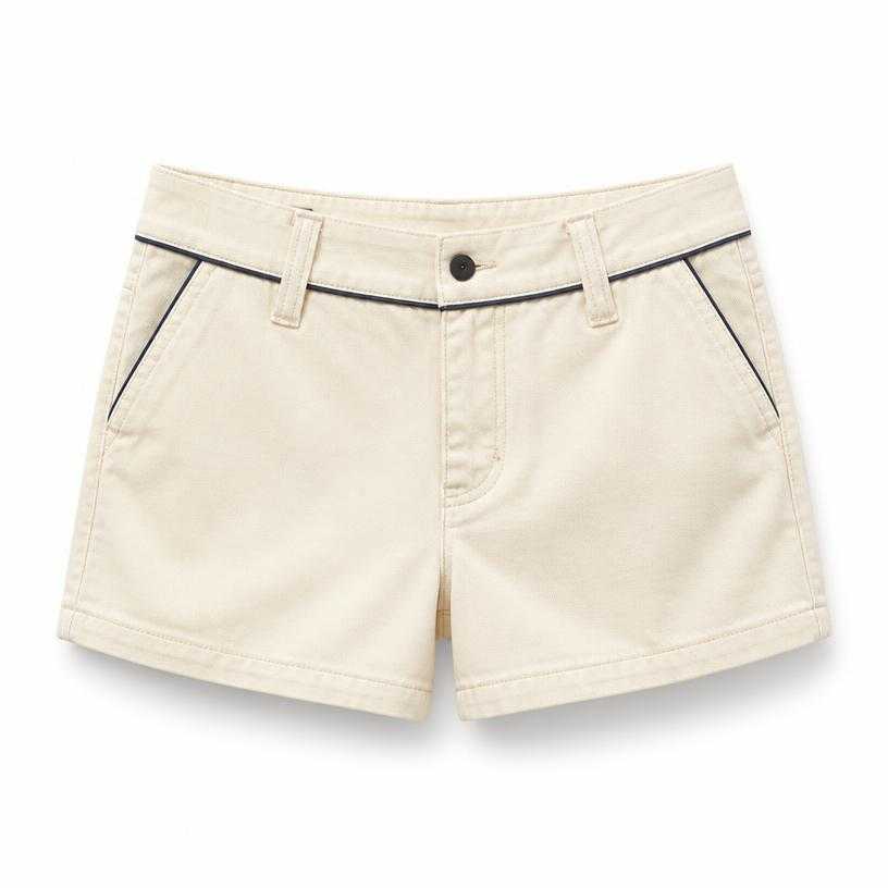 Generated item image of relaxed cream cotton twill shorts