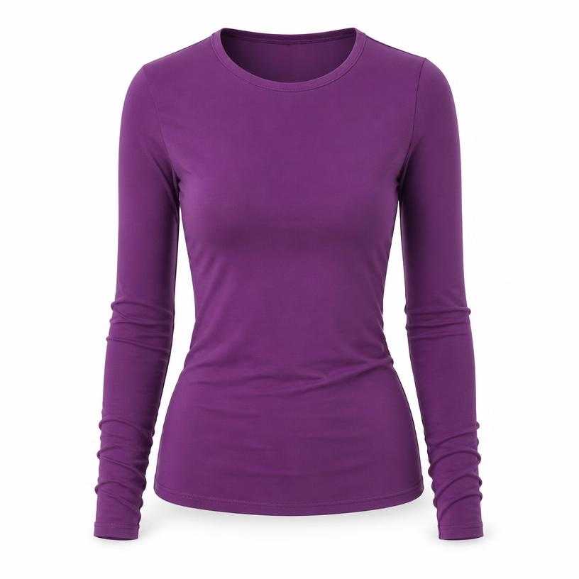 Generated item image of fitted purple stretch jersey long-sleeve top