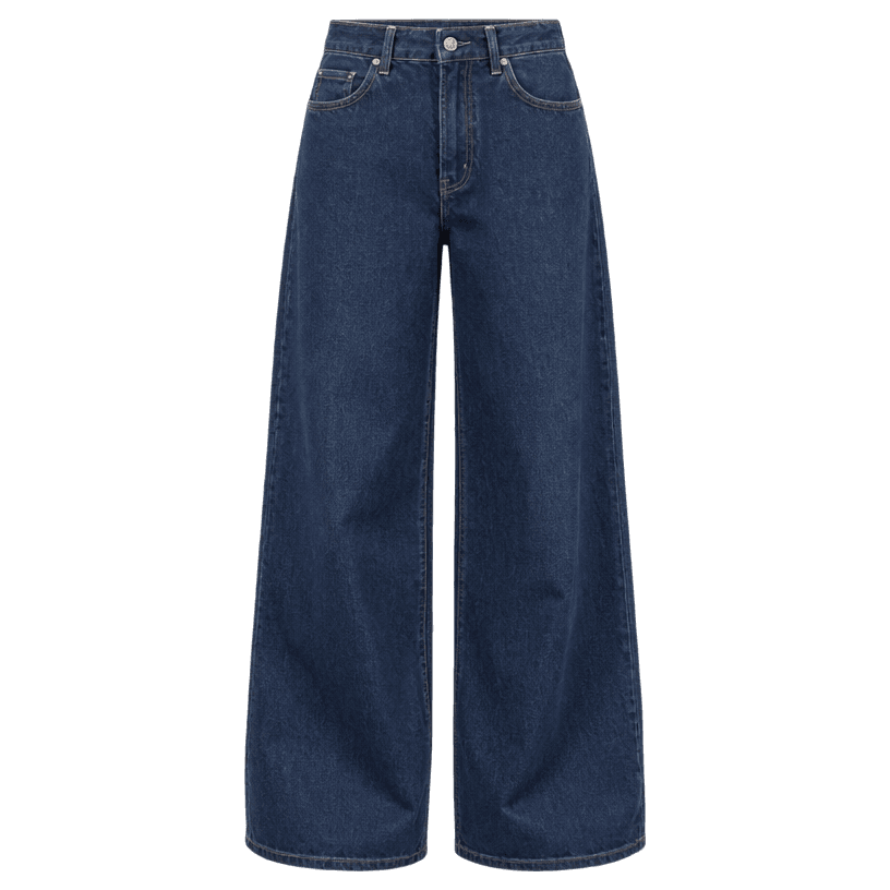 Generated item image of relaxed dark blue wide-leg jeans