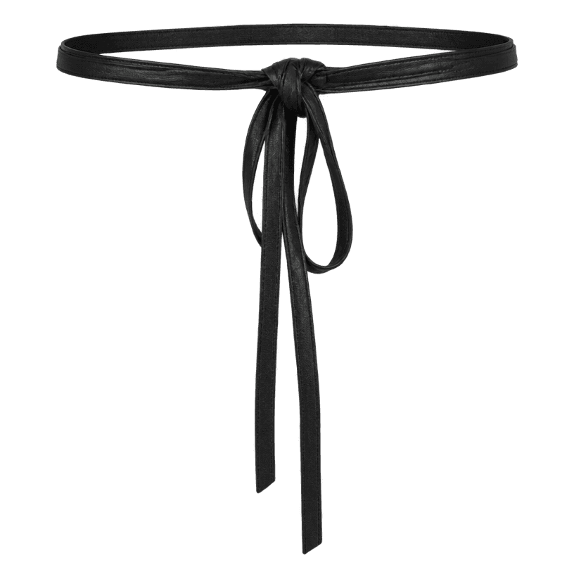 Generated item image of black thin tied belt
