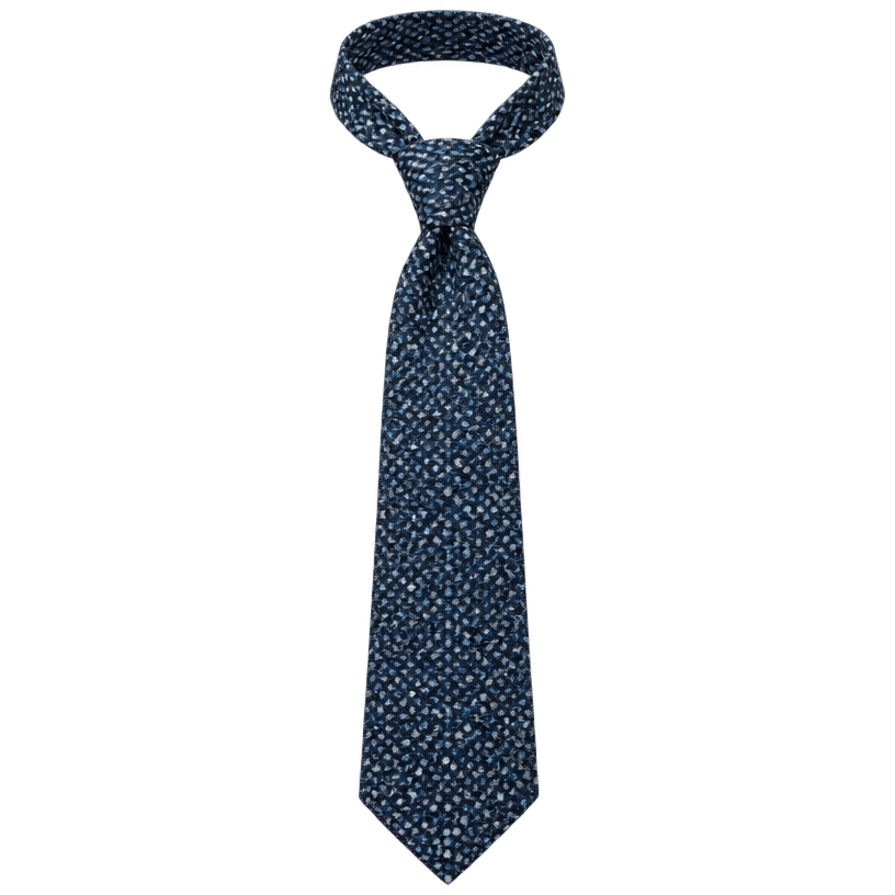 Generated item image of dark blue small-scale pattern woven fabric tie