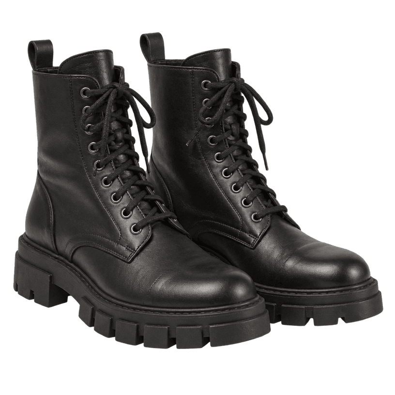 Image générée de l’article : Bottes noires à lacets en matière effet cuir