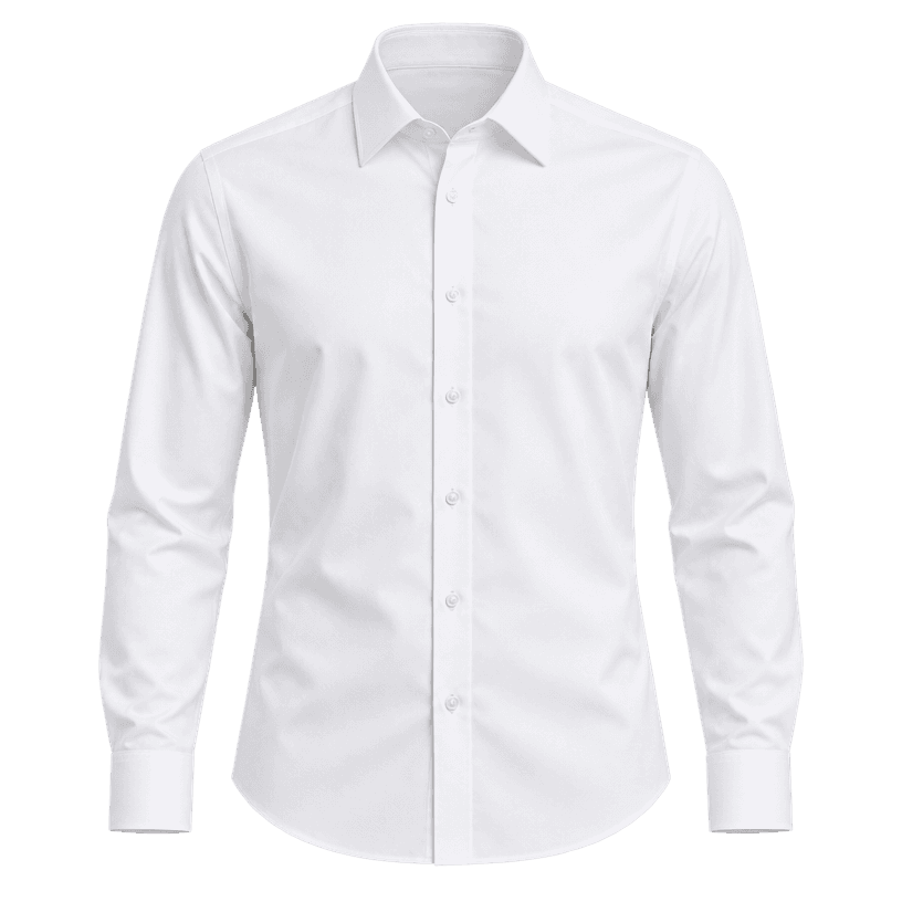 Generated item image of fitted white point collar crisp shirting fabric dress shirt