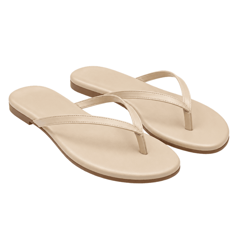 Generated item image of light beige toe-post flat thong sandals