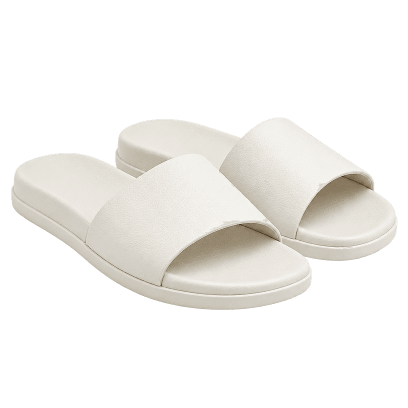 Generated item image of white wide strap matte material slide sandals