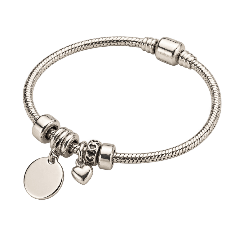 Generated item image of silver metallic charm metal bracelet