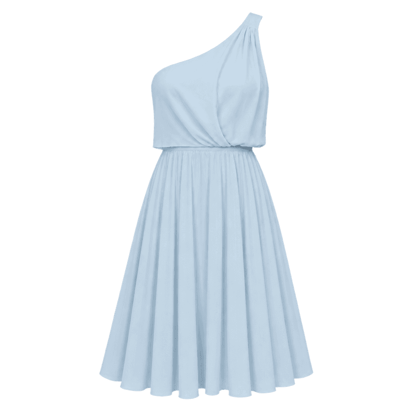 Generated item image of relaxed pale blue pleated midi dress
