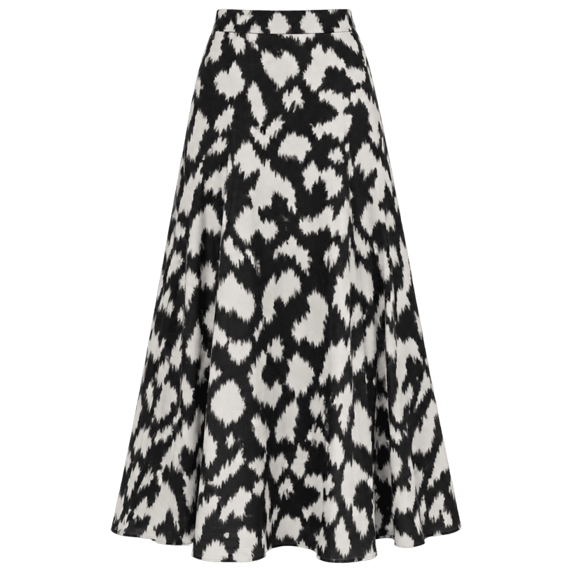 Generated item image of relaxed black and white abstract print light woven fabric skirt