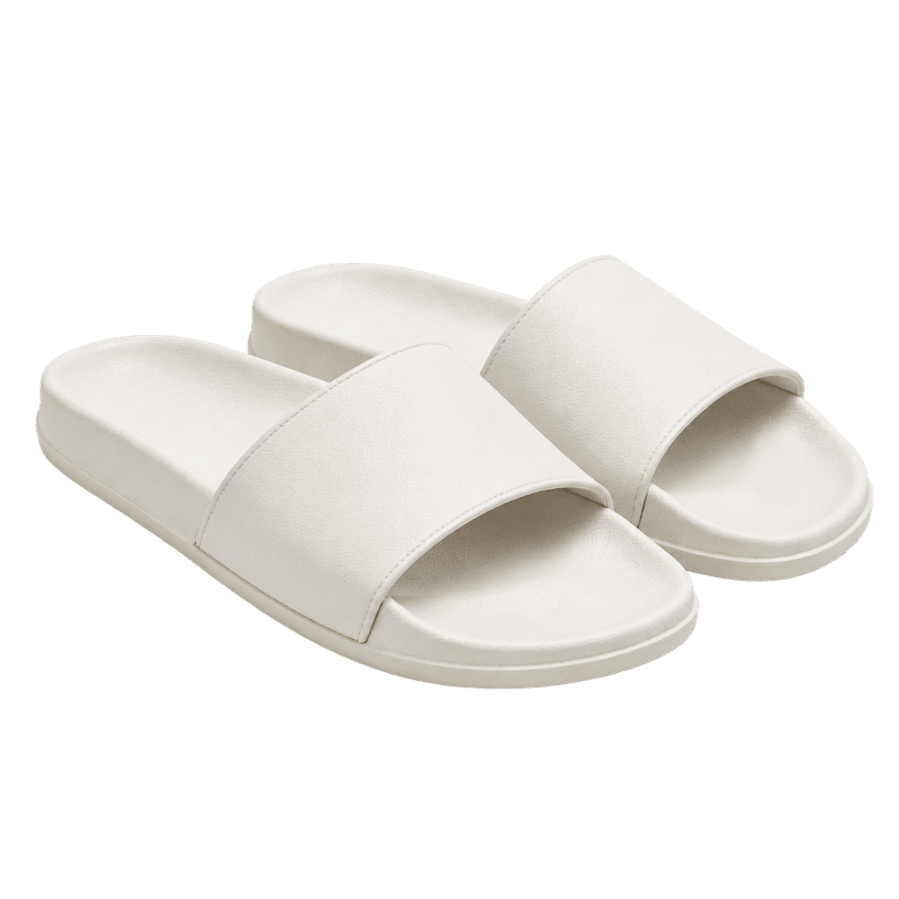 Generated item image of white open toe synthetic upper slide sandals