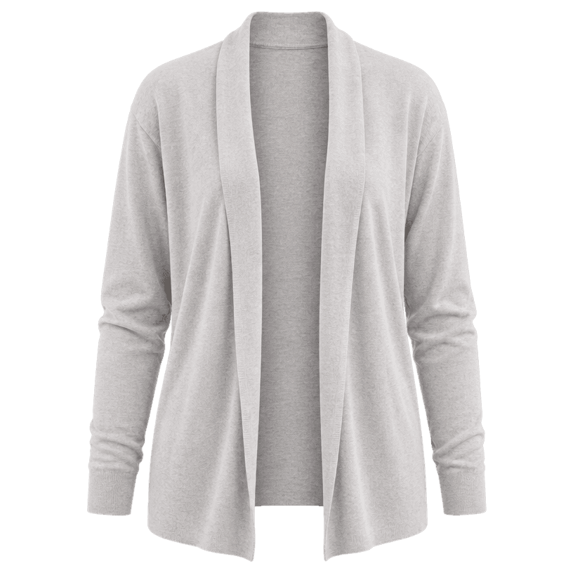 Generated item image of relaxed light grey soft knit cardigan