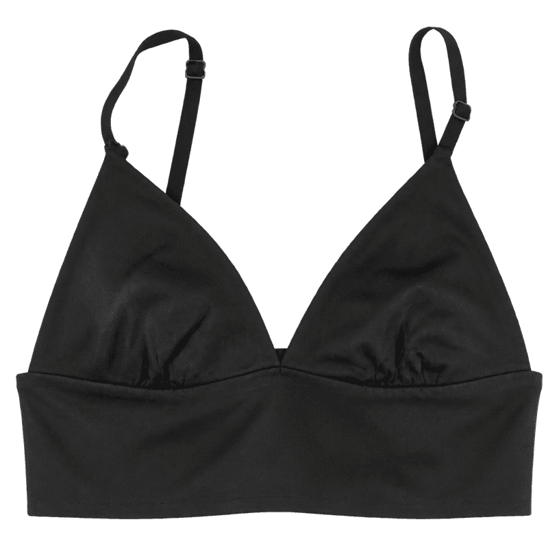 Generovaný obrázok položky Priliehavý čierny predĺžený top typu bralette z hladkej elastickej látky